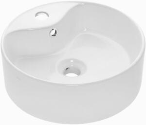 Invena Granada lavoar 41x41 cm rotund de blat alb luciu CE-44-001