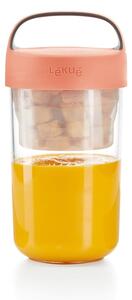 Recipient cu capac portocaliu pentru supă Lékué To Go, 600 ml