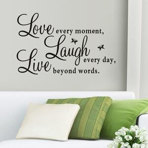Autocolant de perete „Viață, râs, iubire” 50x70 cm