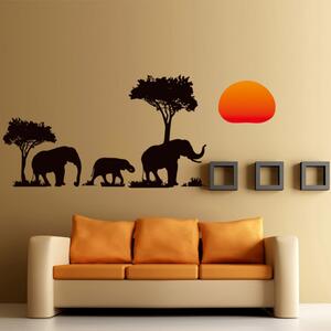 Autocolant de perete „Elefanții africani” 37x89 cm