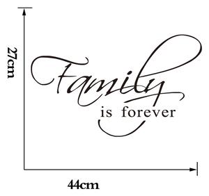 Autocolant de perete "Familia este pentru totdeauna" 45x27 cm