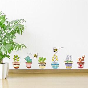 Autocolant de perete „Plante în ghiveci” 50x70 cm