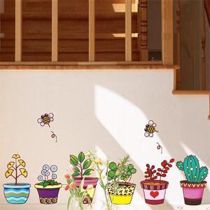 Autocolant de perete „Plante în ghiveci” 50x70 cm