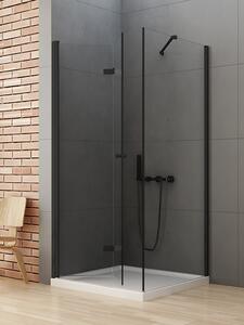 New Trendy New Soleo Black cabină de duș 90x90 cm pătrat negru mat/sticlă transparentă D-0235A/D-0115B