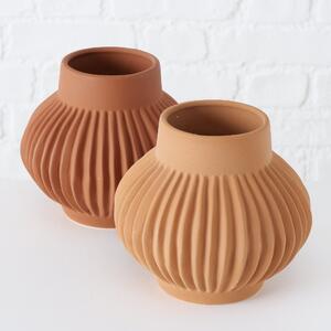 Vaza decorativa din ceramica Altena Maro Deschis / Caramiziu, Modele Asortate, Ø18xH16 cm