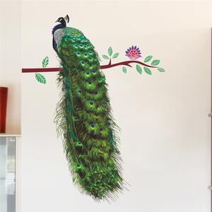 Autocolant de perete "Păun colorat" 50x80 cm
