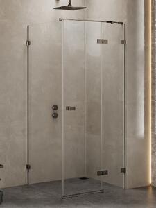New Trendy Avexa Gunmetal Brushed cabină de duș 90x90 cm pătrat gunmetal periat/sticlă transparentă EXK-3356