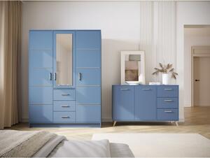 Dulap albastru cu oglindă 147x200 cm Burren - Cosmopolitan Design