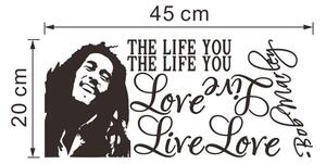 Autocolant de perete "Iubește viața - Bob Marley" 30x70cm