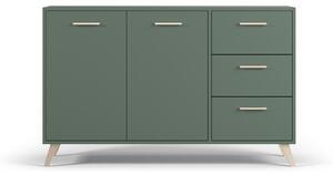 Comodă joasă verde 140x86 cm Burren - Cosmopolitan Design