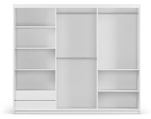 Dulap alb cu oglindă și uși glisante 250x215 cm Lisburn - Cosmopolitan Design