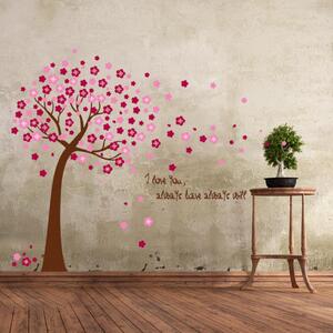 Autocolant de perete "Copac roz 2" 118x150 cm