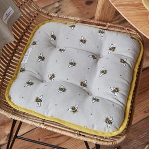 Pernă pentru scaun din bumbac Cooksmart ® Bumble Bees, bej-galben