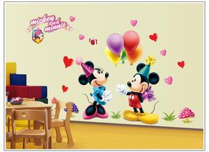 Autocolant de perete "Mickey & Minnie" 130x80 cm