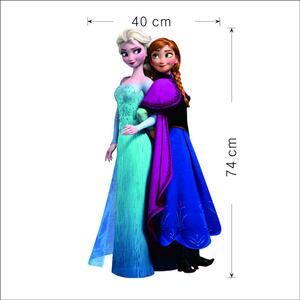 Autocolant de perete "Elsa și Anna" 74x40 cm