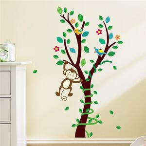 Autocolant de perete "Copac cu maimuță" 85x45 cm