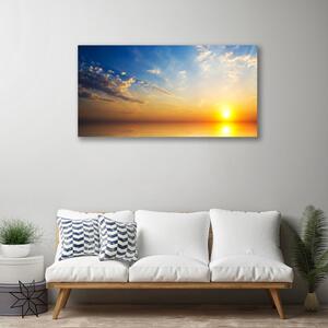 Tablou pe panza canvas Sunrise Sea Nori Peisaj Albastru Portocaliu