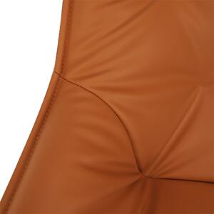 Scaun pivotant de lux, piele ecologică portocalie / metalic, JAELYN