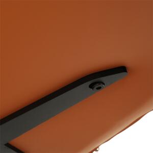 Scaun pivotant de lux, piele ecologică portocalie / metalic, JAELYN