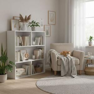 Raft alb modern - raft cu trei etaje pentru cărți, decorațiuni și jucării