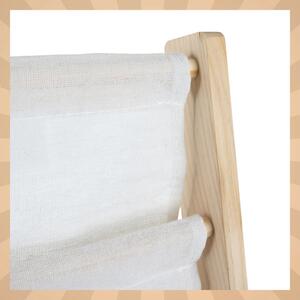 Bibliotecă pentru copii, raft din lemn cu 6 rafturi din material textil 79 x 62,5 x 30 cm