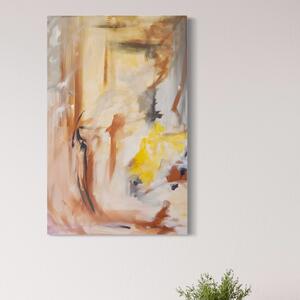 Tablou Canvas Premium LuxCanva® C1180, Brown And Gold Painting , Culori, Abstract, Relaxare, Living Room, Culori Vibrante