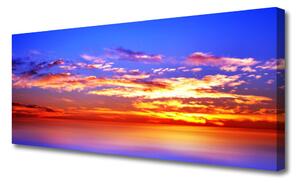 Tablou pe panza canvas Sky Nori Sea Peisaj Albastru Violet Roșu