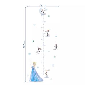 Autocolant de perete "Metru pentru copii - Elsa și Olaf" 127x54cm