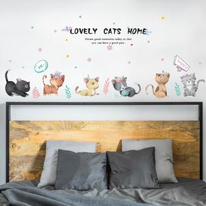 Autocolant de perete „Pisici” 50x135 cm