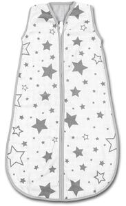 Sac de dormit copii de vara din muselina Kidizi Galaxy Grey 75 cm, 100% bumbac, 0-9 luni