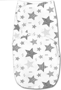 Sistem de infasat dublu cu interior din flanel 0-3 luni Kidizi Magic Stars Grey