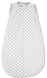 Sac dormit copii de vara 0-18 luni Kidizi White Grey Stars, 80 cm, 0.5 tog