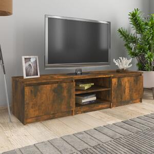 Comodă TV, stejar fumuriu, 140x40x35,5 cm, lemn prelucrat