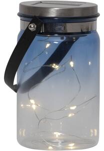 Felinar solar pentru exterior Star Trading Tint Lantern Blue, înălțime 15 cm