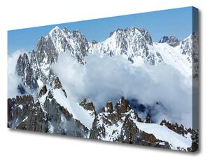 Tablou pe panza canvas Munții Peisaj Albastru Gri Alb