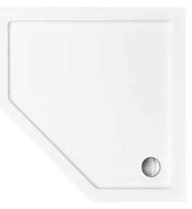Besco Bergo Slimline cădiță de duș pentagonală 90x90 cm alb #BAB-90