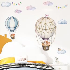 Autocolant de perete "Baloane cu aer cald cu animaluțe 3" 87x90 cm