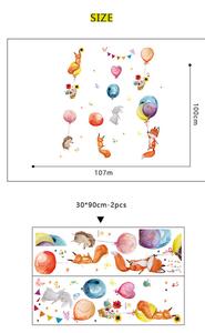 Autocolant de perete "Animale cu baloane 3" 100x107 cm