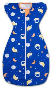 Sistem de infasat bebe Kidizi Swaddel Confort Space Cats 0-4 luni – anti reflex Moro, 100% bumbac, fermoar dublu, 0.5 TOG