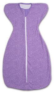 Sistem de infasat bebe Kidizi Swaddel Confort Purple Spots 0-4 luni – anti reflex Moro, 100% bumbac, fermoar dublu, 0.5 TOG (Default)