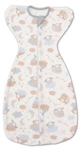 Sistem de infasat bebe Kidizi Swaddel Confort On a Cloud Pastel 0-4 luni – anti reflex Moro, 100% bumbac, fermoar dublu, 0.5 TOG