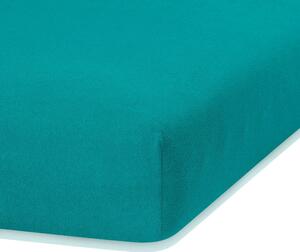 Cearșaf elastic pentru pat dublu AmeliaHome Ruby Siesta, 220-240 x 220 cm, turcoaz