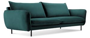 Canapea cu tapițerie din catifea Cosmopolitan Design Vienna, 200 cm, verde petrol