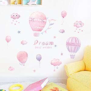Autocolant de perete "Baloane cu aer cald roz" 87x117 cm