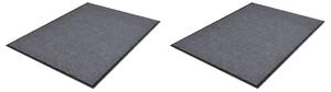 Covorașe de ușă din PVC, 2 buc., gri, 90x60 cm
