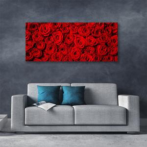 Tablou pe panza canvas Trandafiri Floral Roșu Verde Alb