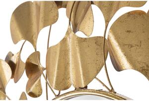Oglindă de perete Mauro Ferretti Leaf Gold, ø 81 cm, auriu