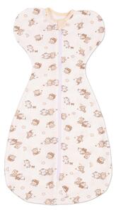 Sistem de infasat bebe Kidizi Swaddel Confort Orso 0-4 luni – anti reflex Moro, 100% bumbac, fermoar dublu, 0.5 TOG