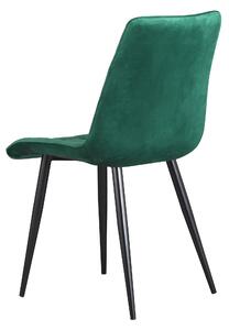 Scaun tapitat cu stofa si picioare metalice Coral Velvet Verde / Negru, l51xA44xH89 cm