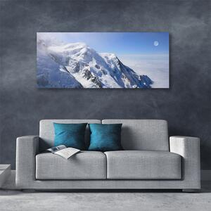 Tablou pe panza canvas Munții Peisaj Albastru Alb